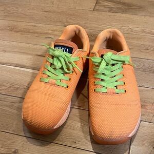 Nobull Orange Sneakers with Green Laces